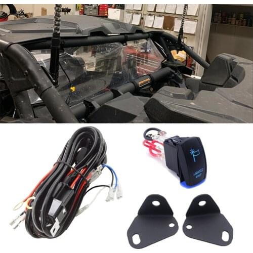 UTV Accessories Whip Flag Light Rear Upper B-Pillar Mount Switch Wiring Harness For 2017-up Can-Am Maverick X3 & X3 Max