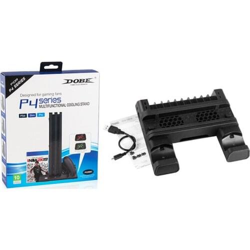 Vertical Cooling Stand Controller Charging Base 2 Cooler 10 Games Storage for PS4/ PS4 Pro/ PS4 Slim Console