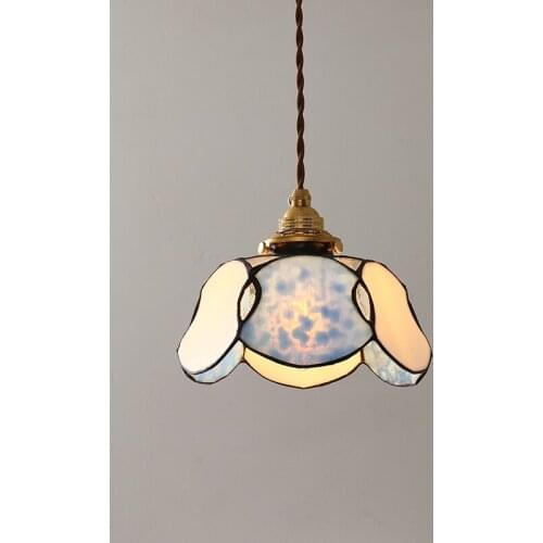 Vintage Brass Glass Chandelier Brass E14 Lamp Holder Japanese Bar Restaurant Bar Off Light Bedroom Bedside Bedside LED Lamp