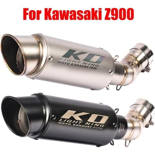 Exhaust System Mid Link Pipe Escape Connecting Tube Exhaust Tips Muffler Pipe No DB Killer Slip On Motorcycle For Kawasaki Z900