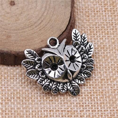WYSIWYG 3pcs 35x30mm Bird Owl Flying Head Charm Flying Owl Bird Charm Owl Flying Charm For Jewelry Making