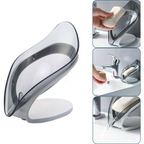 Leaf Shape Soap Dish Box Bathroom Soap Holder Storage Rack Sponge Holder Case Bathroom Supplies Gadgets
