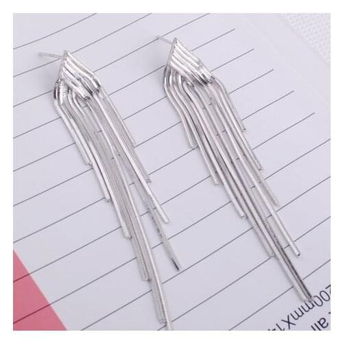 925 sterling silver jewelry with willow leaf tassel fashion earrings silver gold color for wedding party women gifts wholesale
