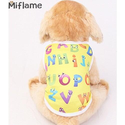 Miflame Funny Dog Shirts Small Dog Clothes Summer Puppy Sleeveless Pomeranian Corgi T-shirt Full Printed Pet Clothing Outfits