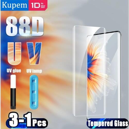 UV Tempered Glass For Xiaomi Mi MIX4 11 Ultra Pro Lite Screen Protector XiaoMi Note 10 No Round Hole Liquid Glue Full Cover
