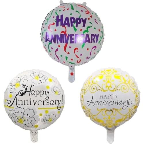 10pcs 18inch Happy Anniversary Foil Helium Balloons Wedding LOVE Theme Birthday Decoration Inflatable Air Globos Party Supplies