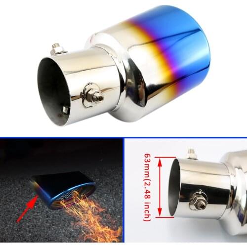 2 1/2 Inch 63mm Inlet Universal Car Tail Pipe Rear Muffler Tip Cover Accessories Fit Diameter Between 40mm-58mm Car Tailpipe