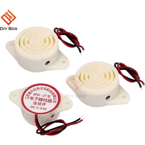 2PCS SFM-27 DC 3-24V 90DB Intermittent Beep Alarm Electronic Buzzer Sounder