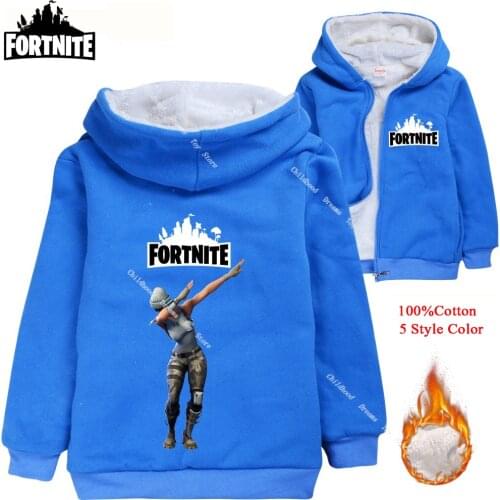 2020 Fortnite Clothes Autumn Winter Anime Hoodies Coat 100%Cotton Children Jacket with Zipper Thick Sweatshirt Boys Girls Hoodie