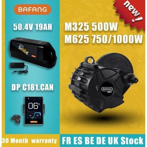 BAFANG M625 1000W 750W M325 500W 68/100mm Motor 8fun Mid Drive Motor Electric bike Conversion Kit with 19AH 21700 SUMSUNG Cells