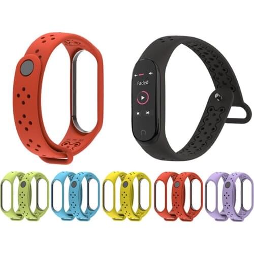 Bracelet for Mi Band 4 3 Sport Strap watch metal Silicone wrist strap For mi band 3 4 bracelet for Miband 4 3 Sport loop Strap