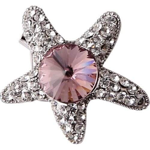 BEADSLAND Alloy Star Shape Brooch Scarf Buckle Delicate New Winter Brooch Elegant Fashion Jewelry Woman Gift