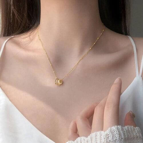 XGC2 925 Sterling Silver Geometric Irregular Circle Necklace for Women Handmade Clavicle Chain Necklace Jewelry