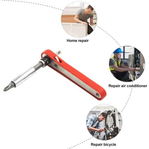 Mini 1/4 inch Double Ended Quick Socket Ratchet Wrench Rod Screwdriver Bit Tool Contain 1 x Ratchet Handle Wrench