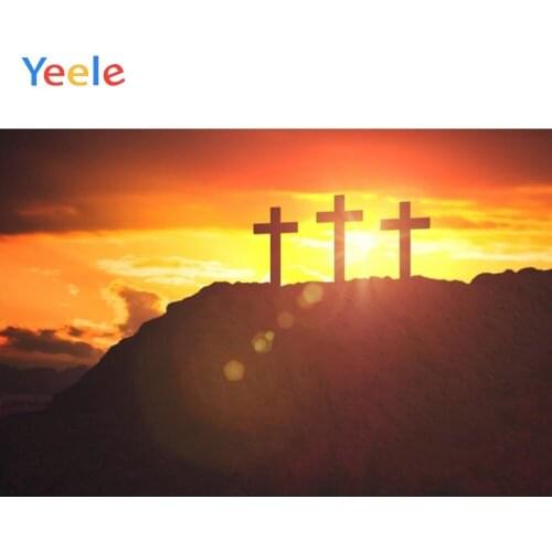 Yeele Sunset Glow Mountains Cross Christ Jesus Photography Backgrounds Customized Photographic Backdrops For Photo Studio