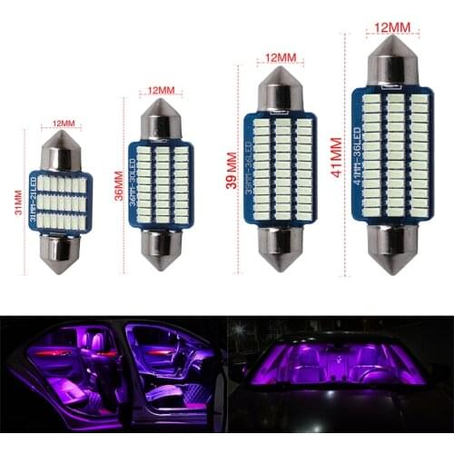 1pc festoon 31mm 36mm 39mm 41mm led car interior light c10w c5w led lamp w5w led canbus trunk dome map bulb reading light white
