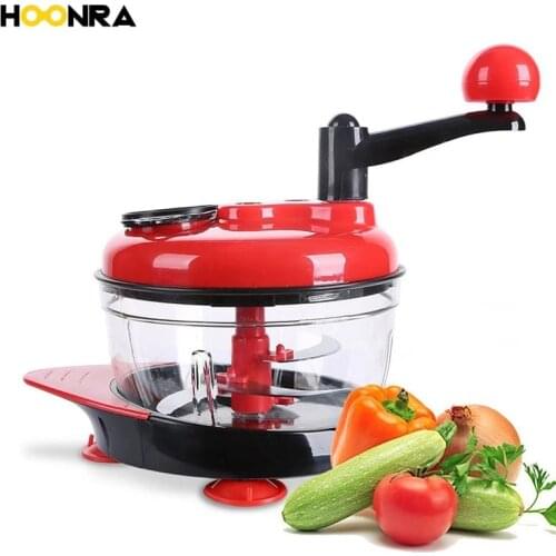 HOONRA Fruit Vegetable Chopper Manual Stainless Steel Meat Grinders Garlic Cutter Hand Vegetable Chopper Slicer Kitchen Tools