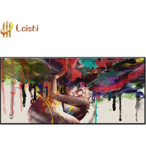 5d diy painting full square round drill Abstract doodle, hugging couple diamond painting mosaic diamond cross stitch home decor