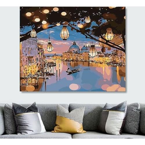 Oil Painting By Numbers Flower On Cotton With Frame Handmade Drawing For Adults Picture Coloring Decoration Art