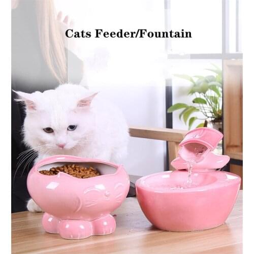 Electric Ceramic Cat Drinking Water Fountain For Cats Dogs Drinker Bowls Porcelain Cat Water Fountain Dispenser Pet Feeder 1.5L