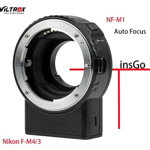 Viltrox NF-M1 AF Adapter Ring For Nikon F Lens to M4/3 Mount Camera for Panasonic Olympus BMPCC Lumix gh5