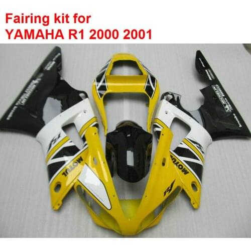 Bodywork kit for Yamaha YZFR1 2000 2001 yellow black silver motorcycle fairings set YZF R1 00 01 BA63