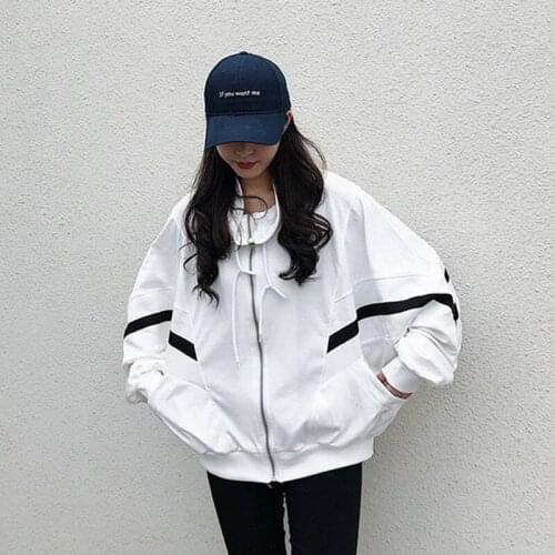 Spring Autumn Women White Jackets Fashion Batwing Sleeve Stand Collar Outerwear Plus Size Loose Casual Female Overcoats Z249