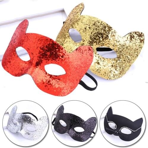 Fashion Luxury Venetian Masquerade Mask Women Girls Sexy Fox Black Cat Cutout EyeMask For Fancy Dress Christmas Halloween Party