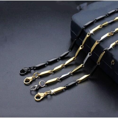 Fashion simple and elegant black titanium steel plated melon seeds stainless steel necklace jewelry couple models hot sale