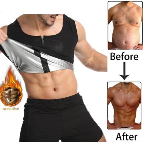 Male Double Pressure Tighten Waist Trainer Sports Body Slimming Sweat Vest Abdomen Control Fitness Sauna Suit