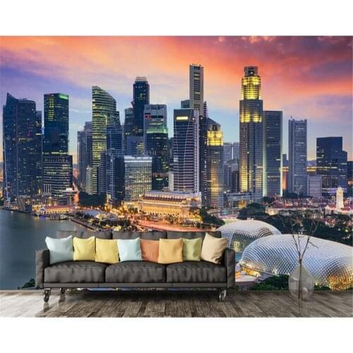 Beibehang Wallpaper home decor custom vinyl wall hand painting city architecture background decorative mural 3d wallpaper walls
