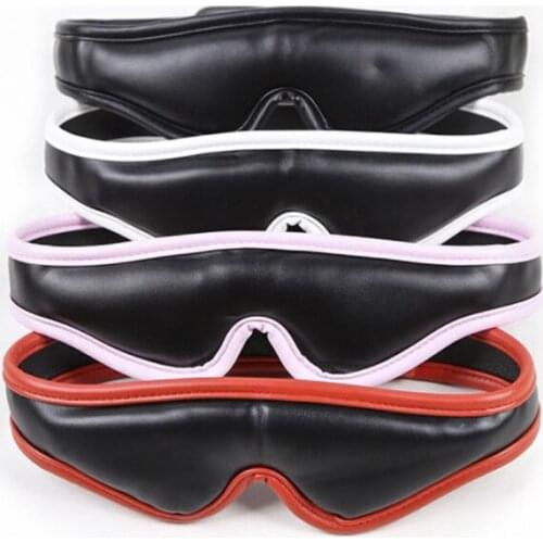 Unisex PU Leather Padded Sleeping Blindfold,Blackout Eye Mask Band Blinder Costume Masks, BDSM Bondage Toys ,Cosplay Accessories