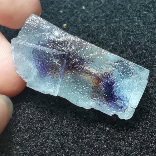 16.6gNatural mirage purple fluorite mineral stone home decoration ring vein healing teaching sample crystal quartz treasures