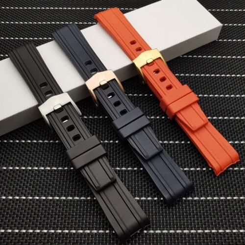 20mm watchband Soft Rubber Silicone Watch band Buckle Belt for Omega strap for Seamaster new Arenaceous 300 AT150 logo tool