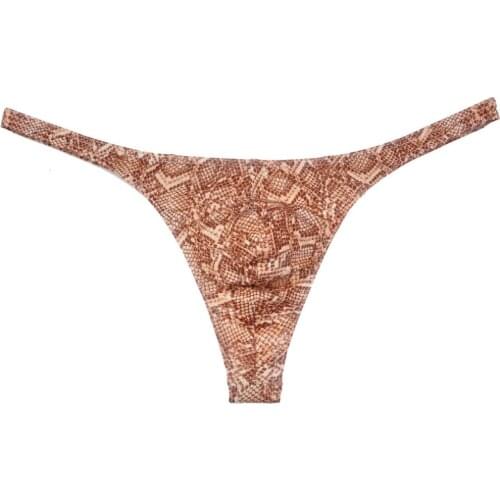 Sexy Snake Skin Pattern Bikini Mens Thongs And G-Strings Underwear Fashion Male Thong Underwear Men Underpants Jockstraps Tanga