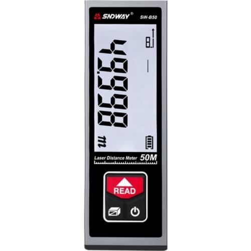 SNDWAY SW-B50 Laser Distance Meter Rangefinder Digital Distance Measuring Meter Indoor Rechargeable Electronic Space Measuring