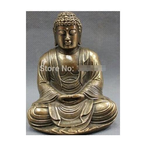 B0602 Chinese Bronze Buddhist Folk Shakyamuni Tibet Joss Sakyamuni Buddha Set Statu statue