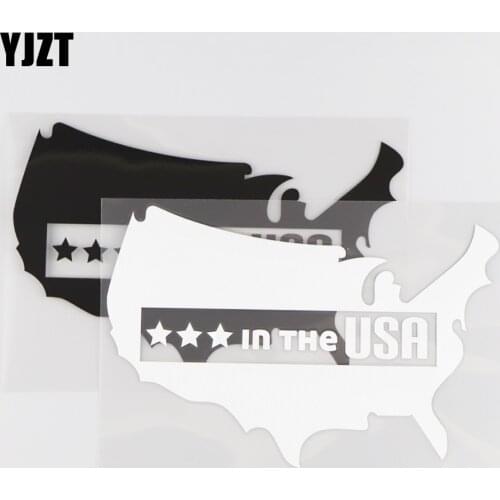 YJZT 17X11.3CM In The USA Vinyl Decal Cartoon Pattern Car Sticker Personality Decor Black/Silver 4C-0032