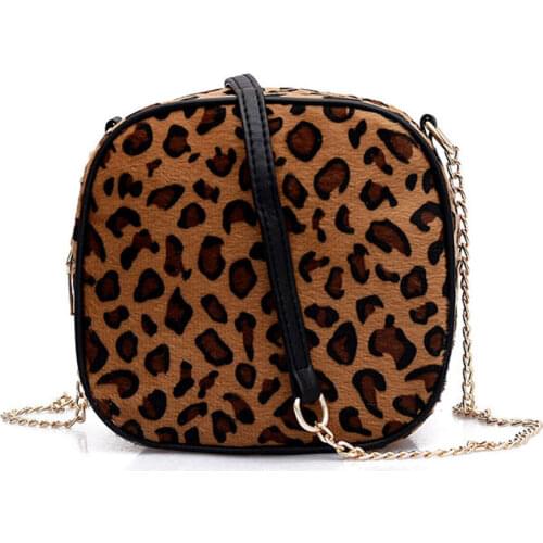 Women Shoulder Crossbody Bag Chain Leopard Print Simple for Mobile Phone Keys Money Best Sale-WT