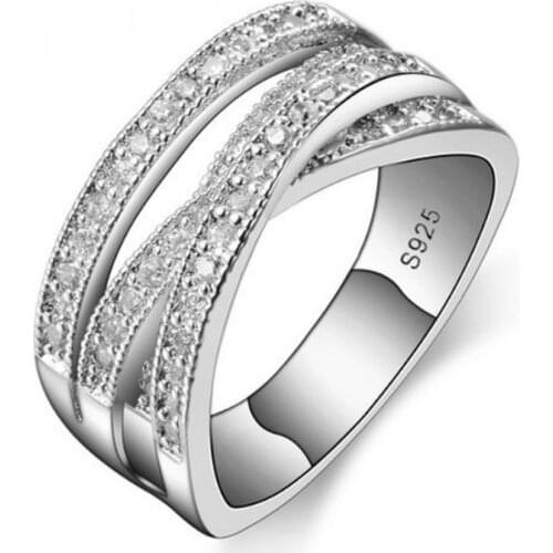 New Fashion Rings For Women Party Elegant Luxury Bridal Jewelry 925 Sterling Silver Wedding Engagement Ring High Quality