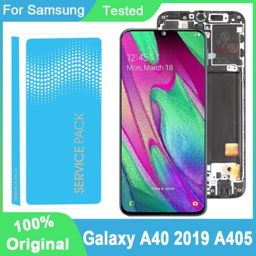 100% Original 5.9'' Super AMOLED Display For Samsung Galaxy A40 2019 A405 Full LCD Touch Screen Digitizer Repair Parts
