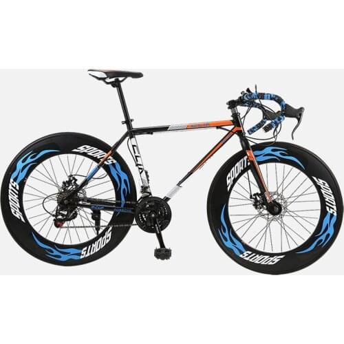 26 Inch 27 Speed Carbon Steel Road Bike 700C Wheels Disc Brake for Adult