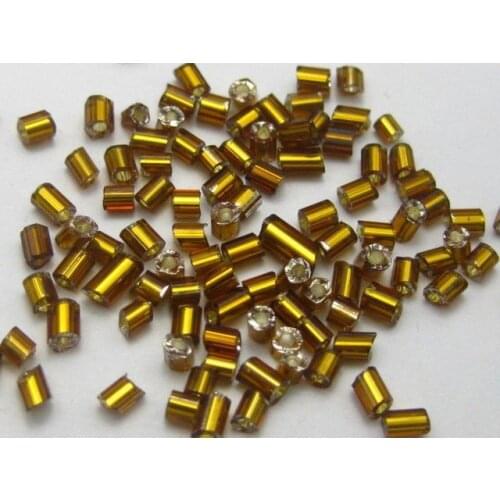 5000 Glass Tube Bugle Seed Beads 2X2mm Coffee Silver-Lined + Storage Box