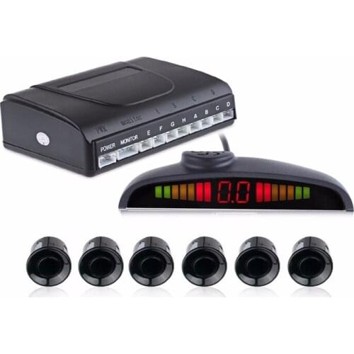 6 Sensors High quality 22mm 12V Car LED Parking Sensor Kit Display Car Reverse Assistance Backup Radar Monitor System PZ300-6