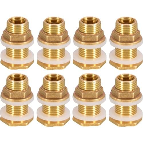 8pcs Brass Water Tank Connector Garden Hose Fittings Easy To Install DN15