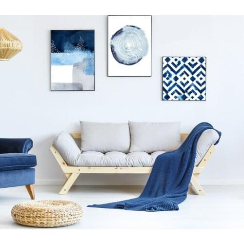 Abstract Blue Dolphin Canvas Painting Modern Posters and Prints Cuadros Wall Art Pictures for Living Room Home Decoration