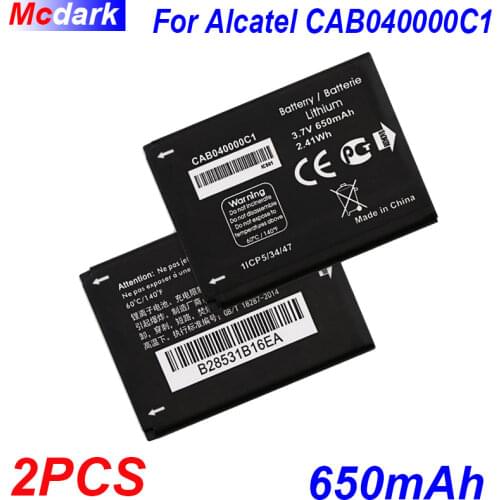 Mcdark 650mAh For Alcatel CAB040000C1 OT-1035D OT-1016D OT-1052D Batterie Bateria Accumulator AKKU ACCU PIL Mobile Phone