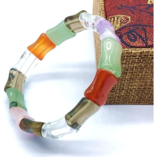 New Arrival Natural Stone Bead Bangles Elastic Bracelets Stretchy Colorful Crystals For Women Girl Gift Drop Shipping