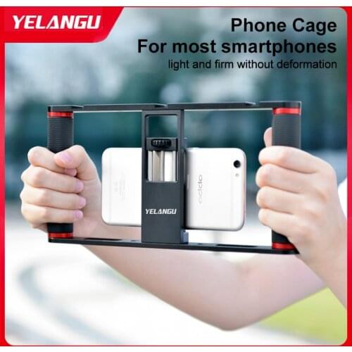 Yelangu Cage for Smartphone Light Firm Without Deformation Cage Clamp Holder Aluminum Extendable Clip for Phone Huawei Xiaomi