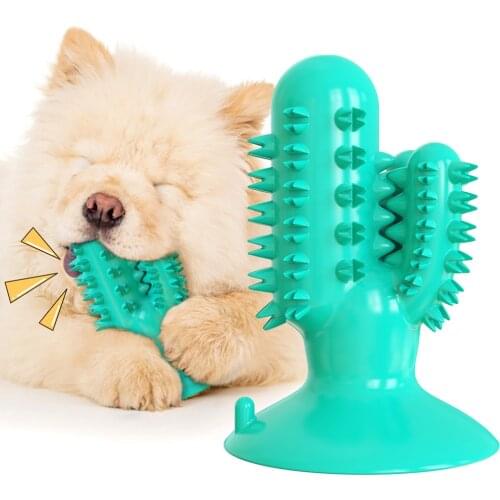 Durable Dog Squeak Toys Eco-friendly Rubber Pet Dog Chew Toys Toothbrush Teeth Cleaning Soft Teeth Stick for Small Large Dogs